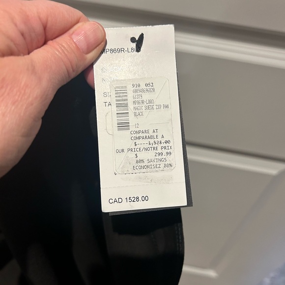 BNWT-Lafayette 148 New York blksuede leggings sz12 sm zippers on inside of legs - Picture 8 of 13